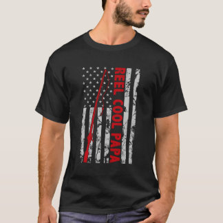 Camiseta Pesca Papa Bandeira Americana Fisher Para Dia de o
