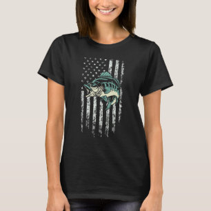 Camiseta Pesca Para Homens Retro Envelhecido Bandeira dos E