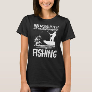 Camiseta Pesca Para Mulheres Pescador De Barcos De Pesca