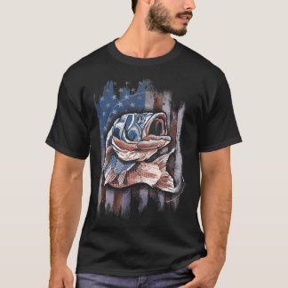 Camiseta Pesca Patriótica 4 De Julho Homens - Bandeira Amer