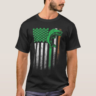 Camiseta Pesca Peixe De Bandeira Irlandesa Americana, Rua D