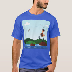 Camiseta Pesca Peixes Capturas Peixes Lago Rod Angler Pesca