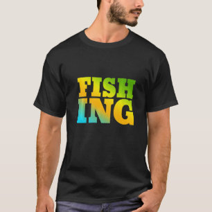Camiseta Pesca Projetada Com Cores Da Natureza