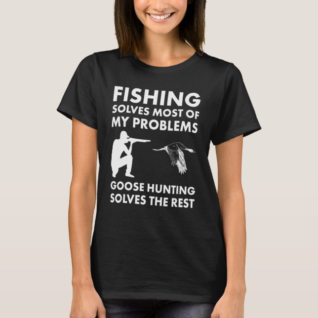 Camiseta Pesca Resolve Maioria Dos Problemas Da Caça De Gan (Frente)