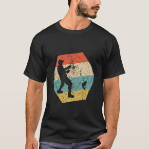 Camiseta Pesca Retrô Angustiado Hexágono Pescador Pegando
