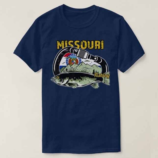 Camiseta Pesca Retro Carabiner Missouri (Frente do Design)