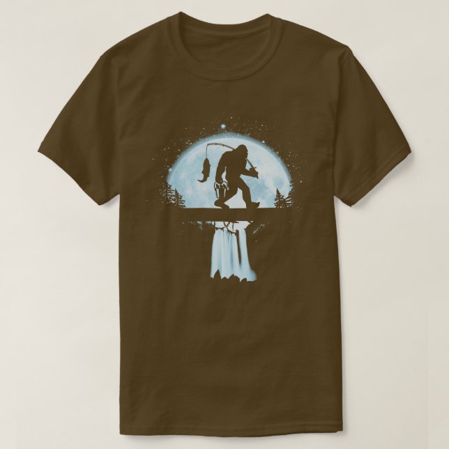Camiseta Pesca Sob A Lua Azul (Frente do Design)