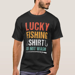 Camiseta Pesca Sortuda Engraçada Não Lavar Homens Pescando