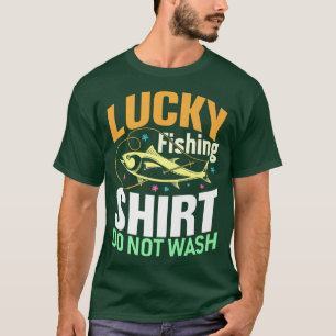 Camiseta Pesca Sortuda Não Lavar Pescaria Engraçada Com Dia