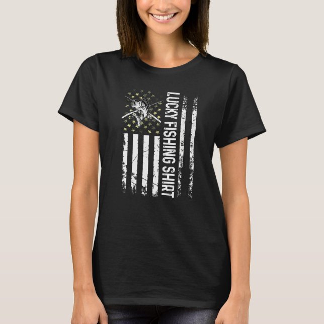 Camiseta Pesca Sortuda Para O Homem (Frente)