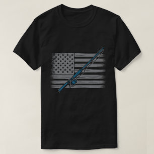 Camiseta Pesca Vida e Pavilhão Americano Estilo Vintage Pes