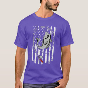 Camiseta Pescador Americano Pavilhão Pesca de Peixe