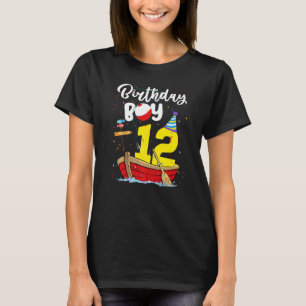 Camiseta Pescador Aniversário de 12 anos Menino Pescaria 12