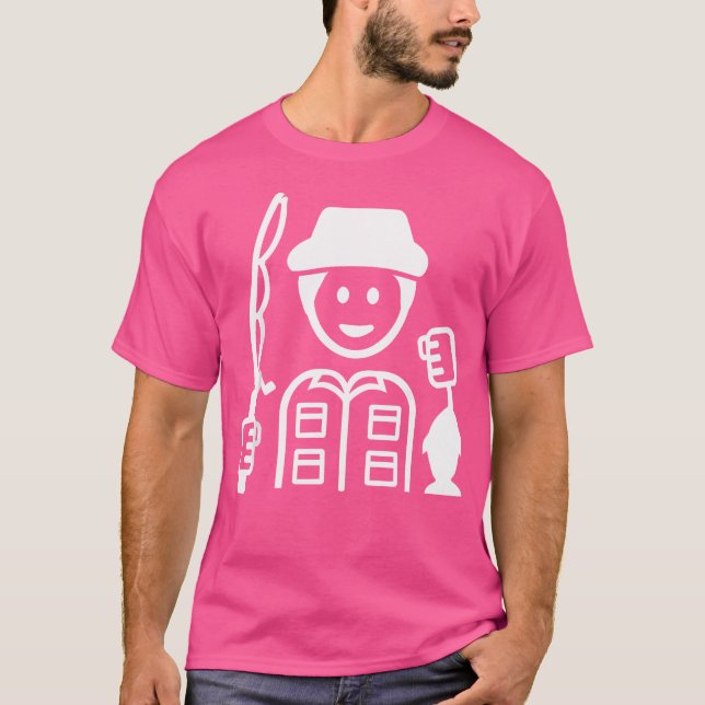 Camiseta Pescador Com Arco De Pesca E Peixe (Frente)