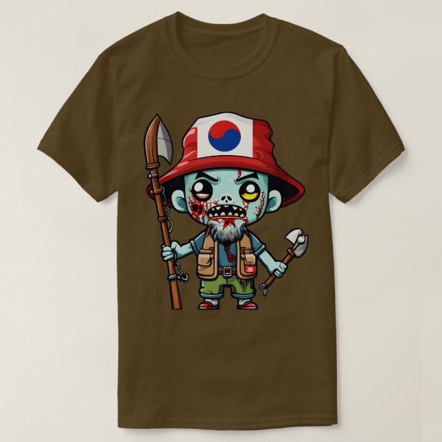 Camiseta Pescador Coreano Zombie (Frente do Design)