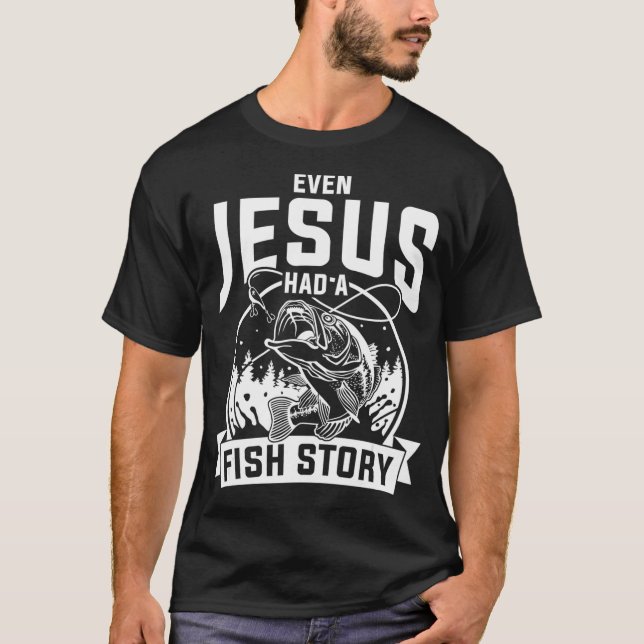 Camiseta Pescador Cristão Engraçado Jesus Bíblia Oração Pre (Frente)