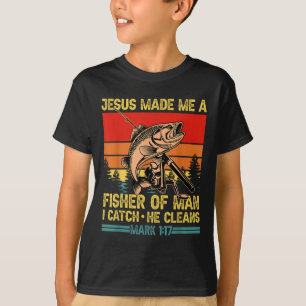 Camiseta Pescador Cristão Jesus Me Fez Um Fisher Do Homem