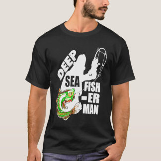 Camiseta Pescador de alto mar com um peixe sendo pescado
