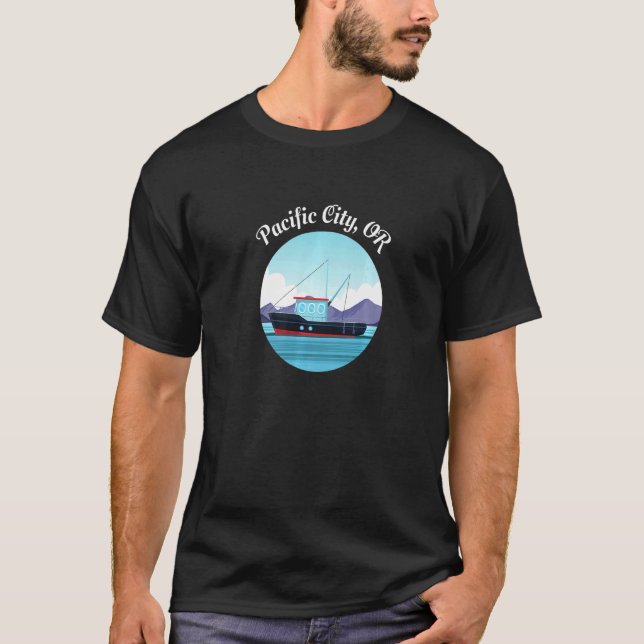 Camiseta Pescador de barcos de pesca de Oregon, Cidade do P (Frente)