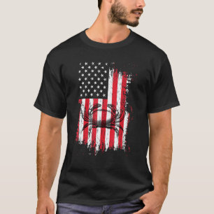 Camiseta Pescador de Caranguejo Bandeira Americana 4 de Jul