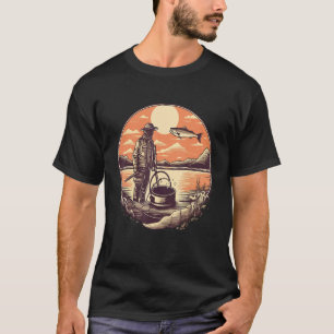 Camiseta Pescador de gelo Anglas Winter Frozen Lake