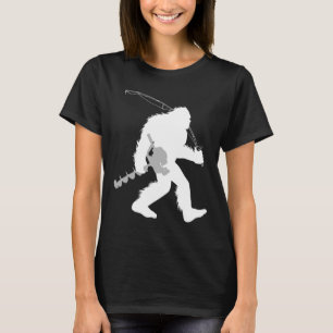 Camiseta Pescador de gelo Bigfoot Yeti com furadeira