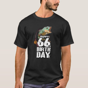 Camiseta Pescador de pesca de 66 anos de idade Aniversário