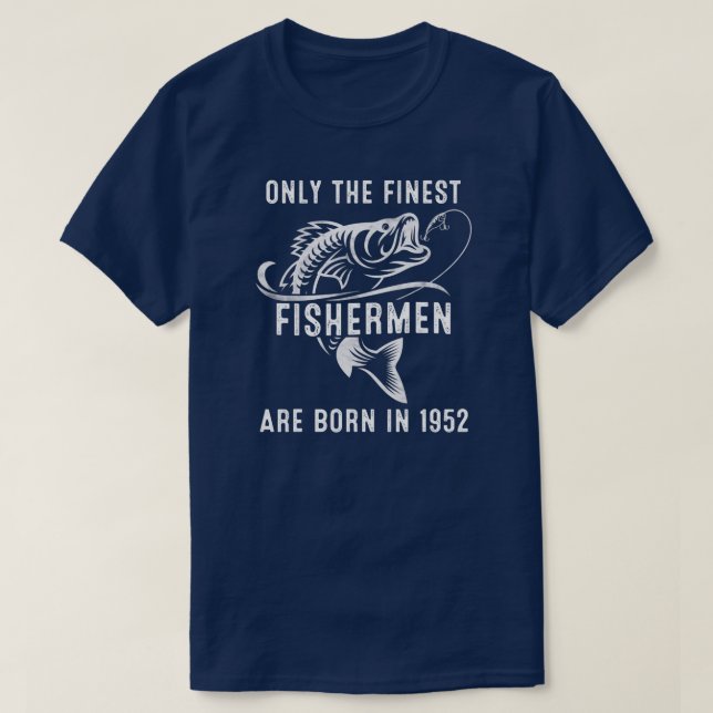 Camiseta Pescador de pesca de 70 anos 1952 70. º aniversári (Frente do Design)