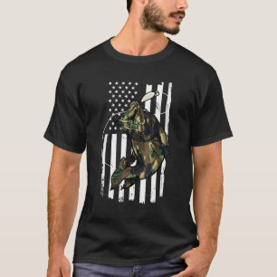 Camiseta Pescador De Robalo Camuflado Bandeira Dos EUA
