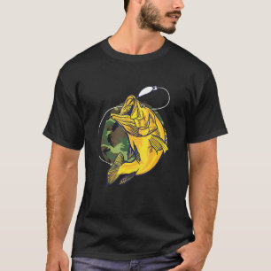 Camiseta Pescador de Robalo Camuflagem Peixe Camuflagem Mil