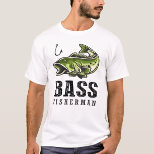 Camiseta Pescador de Robalo Engraçado Cota de Pesca de Peix