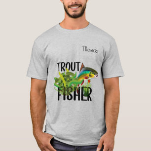 Camiseta Pescador de Truta Truta Arco-Íris em Ambiente Natu