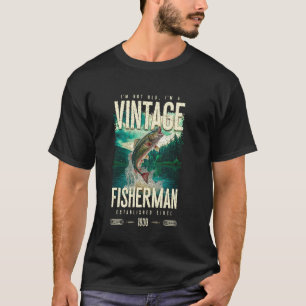 Camiseta Pescador de Truta Vintage Engraçado Aniversário de