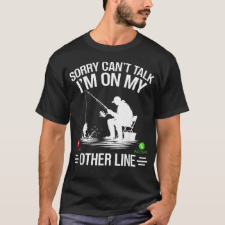 Camiseta Pescador Divertido Desculpe Não Posso Falar ESTOU