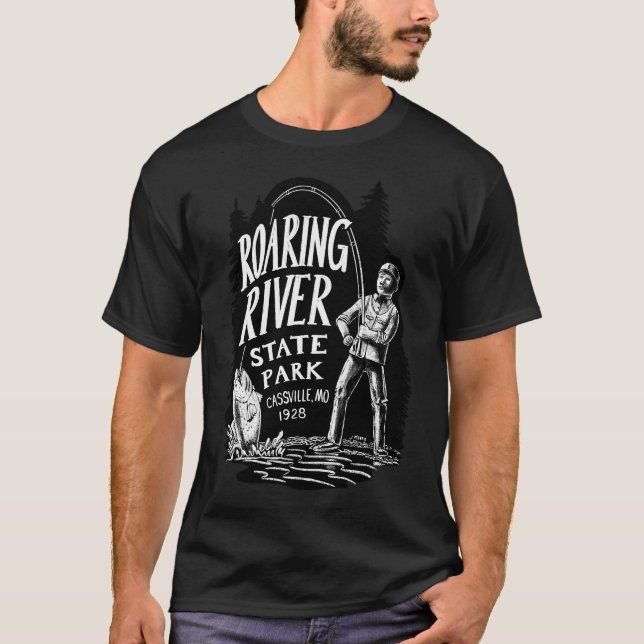 Camiseta Pescador do Parque Estadual Roaring River (Frente)