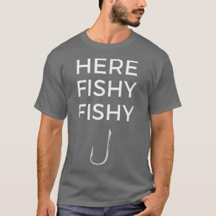 Camiseta Pescador Engraçado, Aqui Pescando Pescado Dizendo 