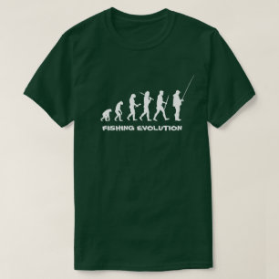 Camiseta Pescador engraçado da evolução da pesca
