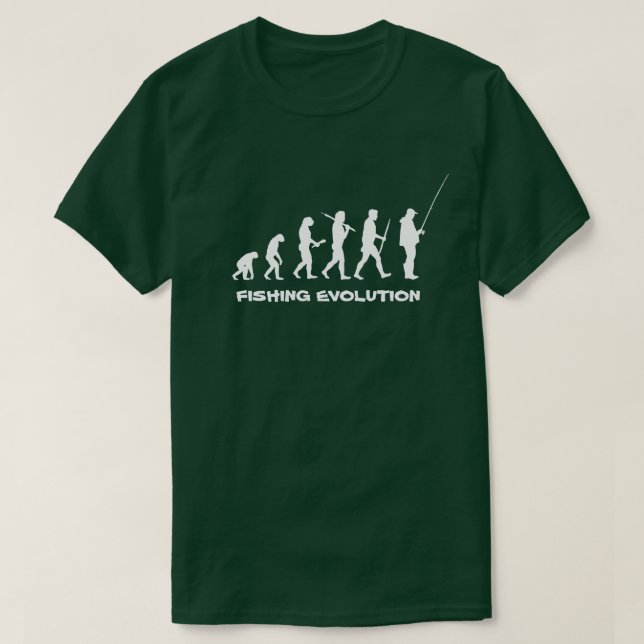 Camiseta Pescador engraçado da evolução da pesca (Frente do Design)