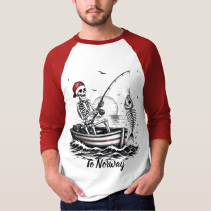 Camiseta Pescador Esqueleto com Esqueleto de Peixe