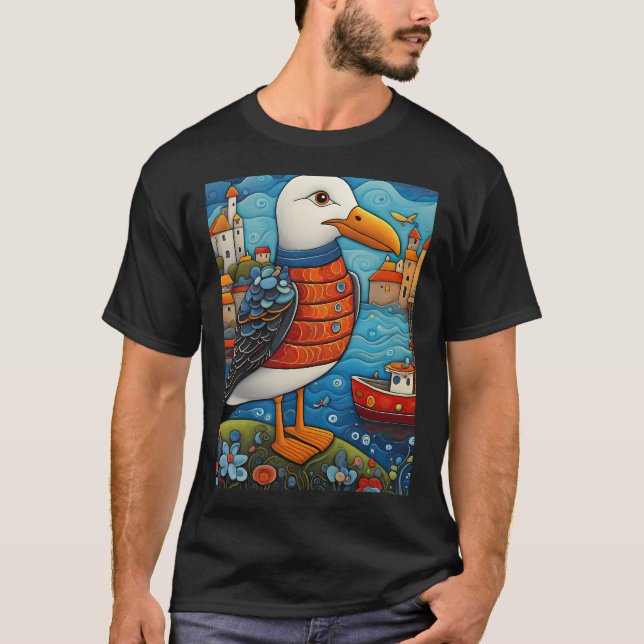 Camiseta Pescador gaivota (Frente)