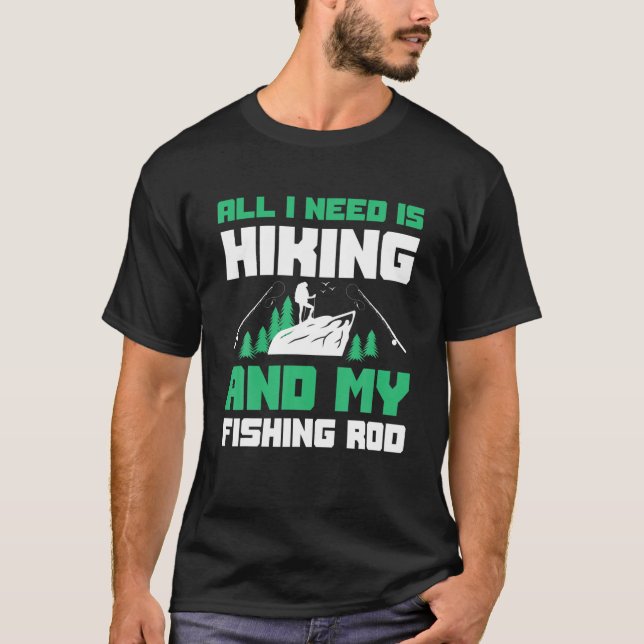 Camiseta Pescador Hiker, Design De Pé E Pesca (Frente)