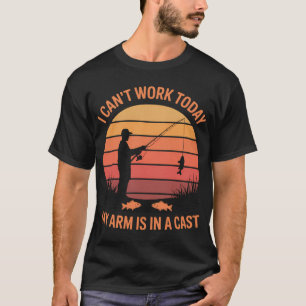 Camiseta Pescador, não posso trabalhar hoje meu braço está