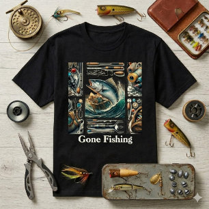 Camiseta Pescador Saiu para Pescar ao Ar Livre Masculino