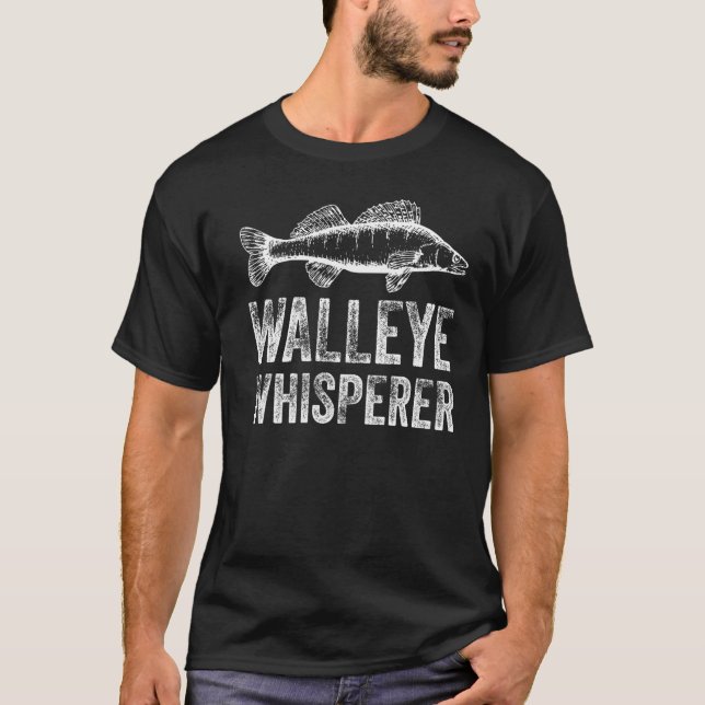 Camiseta Pescador Sortudo de Walleye no Frio 2 (Frente)