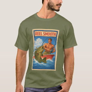 Camiseta Pescador Suave de Carretel Retro Salgado Pescaria 