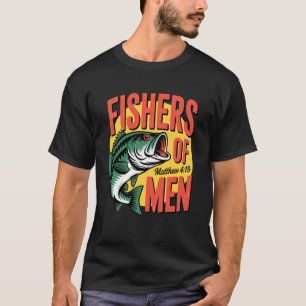 Camiseta Pescadores Cristãos de Homens Mateus 4 19 Verso