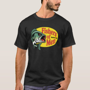 Camiseta Pescadores Cristãos de Homens Mateus 4 19 Verso