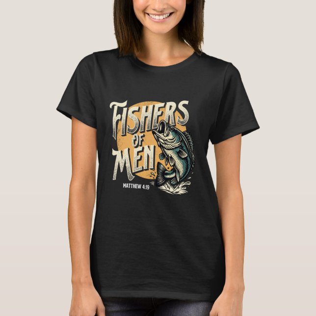 Camiseta Pescadores de Homens Mateus 4-19 - Fé Cristã Pásco (Frente)