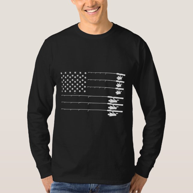 Camiseta Pescadores de pesca de pavilhão norte-americanos l (Frente)