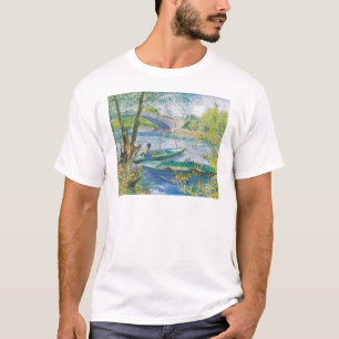 Camiseta Pescadores e barcos de Van Gogh no Pont de Clichy